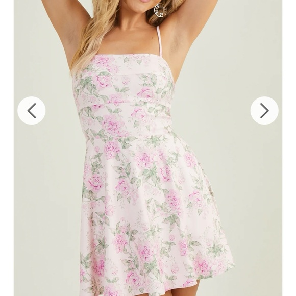 NEW Altar’d State Pink Floral Mini Dress Size Medium NWT - Picture 4 of 7